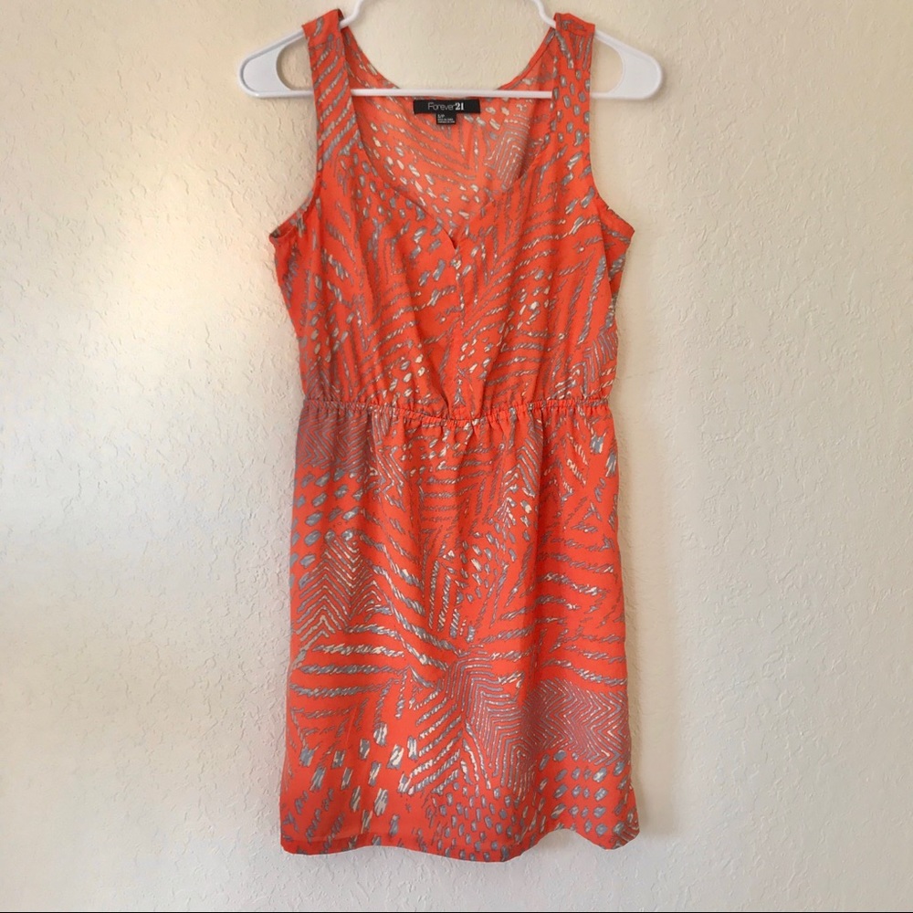 Forever 21 Orange Sleeveless Dress